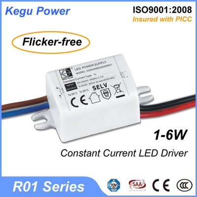 1 motorista constante 1-6W do diodo emissor de luz da corrente de Kegu com cintilação livra (CE SAA O TUV)