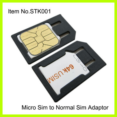 Custom Plastic Black Micro To Normal SIM Adapter For IPhone 4