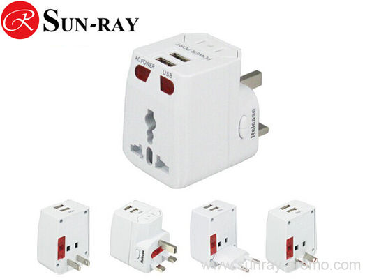 Black color Universal International Travel Power Adapter Plug (US/UK/EU/AU AC Plug)