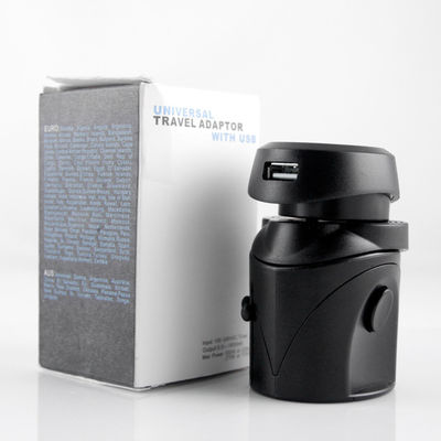 International Travel AC Power Adapter with USB Port and Fuse Protected