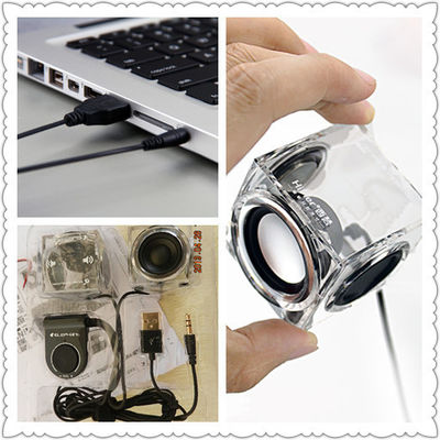 Kleines intelligentes Telefon externe Kristall-USB-Tischplattensprecher im Desktop