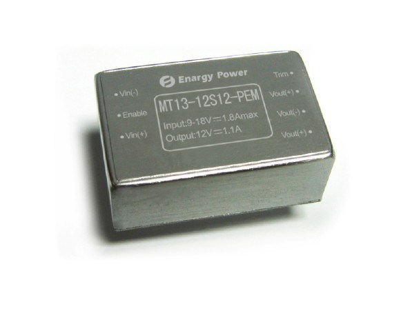 Wide input range 9 - 18V DC-DC Converter 12W Output 12V MT13-12S12-PEM